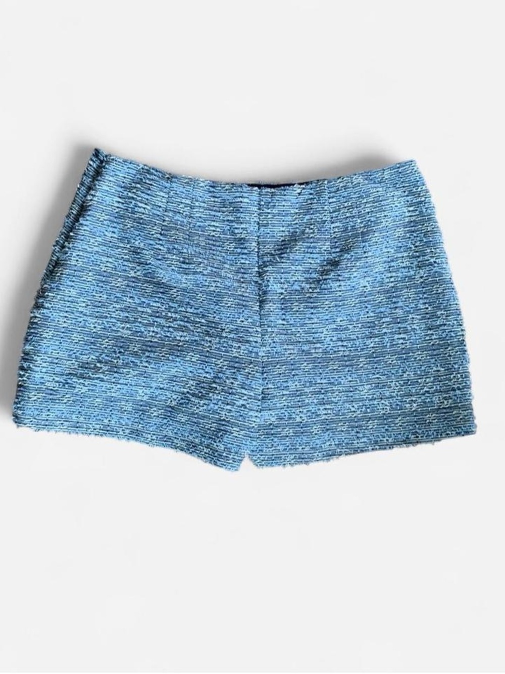 Express Size 16 Blue Tweed Bouclé Lined Shorts